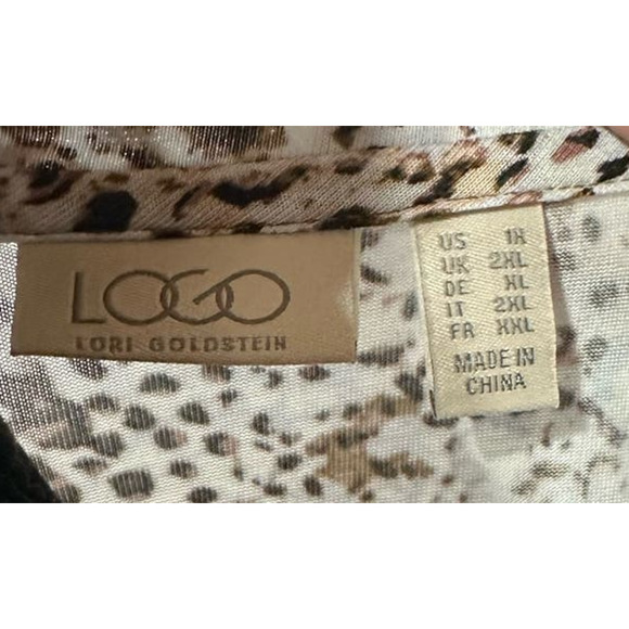 LOGO by Lori Goldstein Long Animal Print Tunic with Pockets Size 1X - Picture 5 of 5